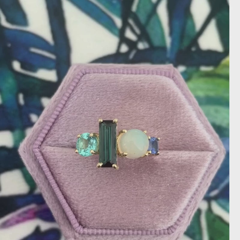 Almafi Coast 14k Gold Gemstone Ring